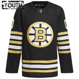 Boston Bruins Dresy Personalizované 100th Anniversary Adidas 2023-24 Černá Authentic - Dětské